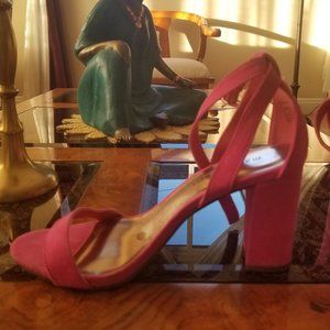 Pink Suede Madden Girl Heels. Size 8.